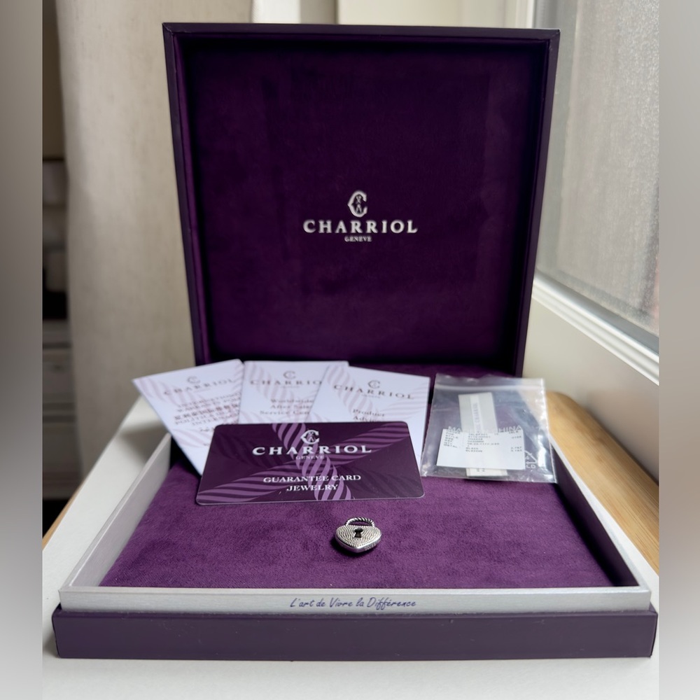 Charriol Silver Heart Lock Pendant and Box